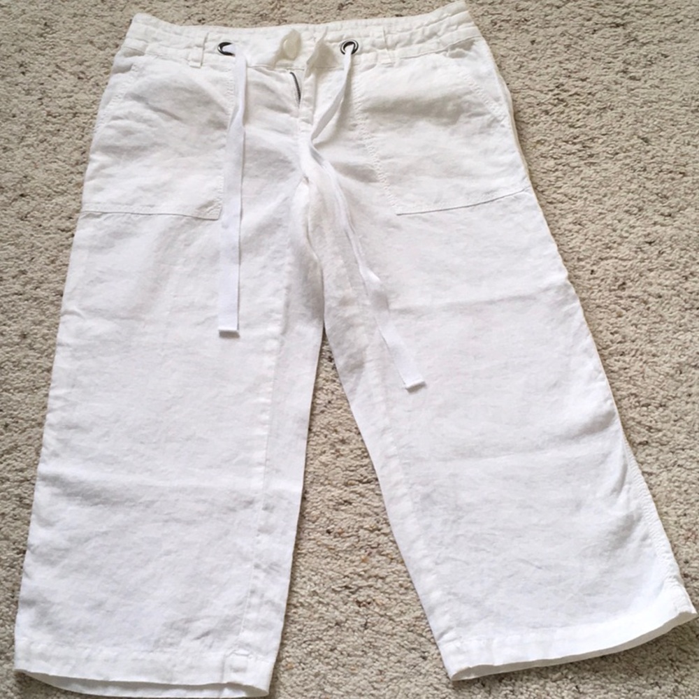 London Jean by VS linen Capri pant with drawstring